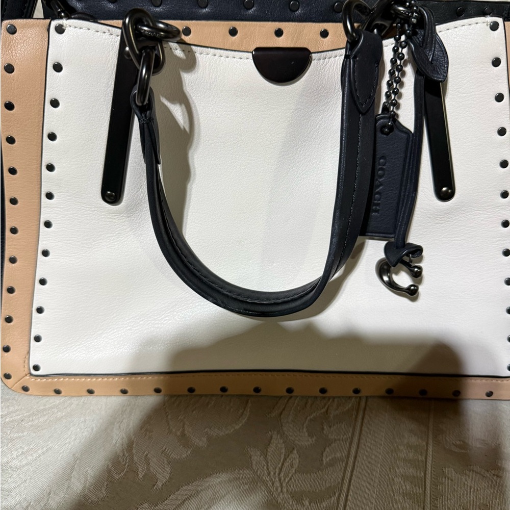 Coach NWOT Dreamer Black/White, and Tan Shoulder Bag! - Picture 3 of 16